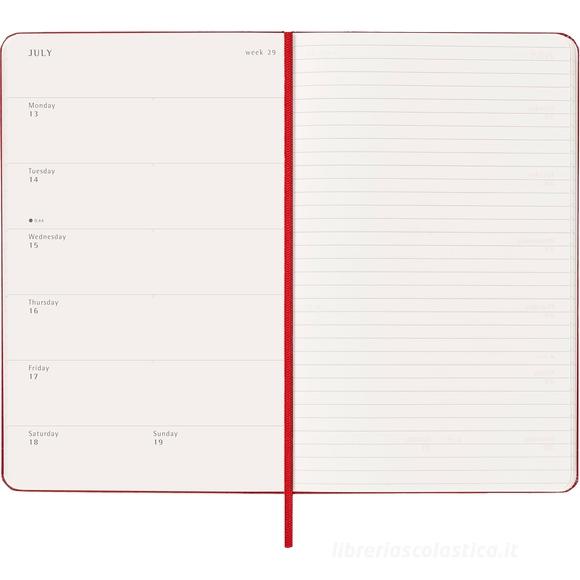 Moleskine 12 mesi - Agenda settimanale rosso scarlatto - Large copertina rigida 2026
