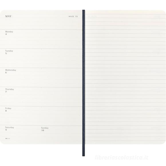 Moleskine 12 mesi - Agenda settimanale blu zaffiro - Large copertina morbida 2026