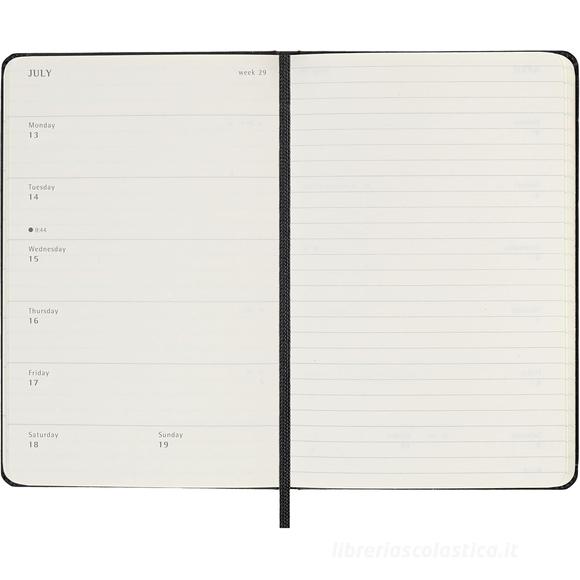 Moleskine 12 mesi - Agenda settimanale nero - Pocket copertina rigida 2026