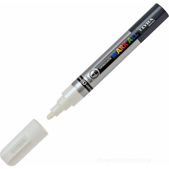 Pennarello marcatore Graduate Mark All 2 mm bianco