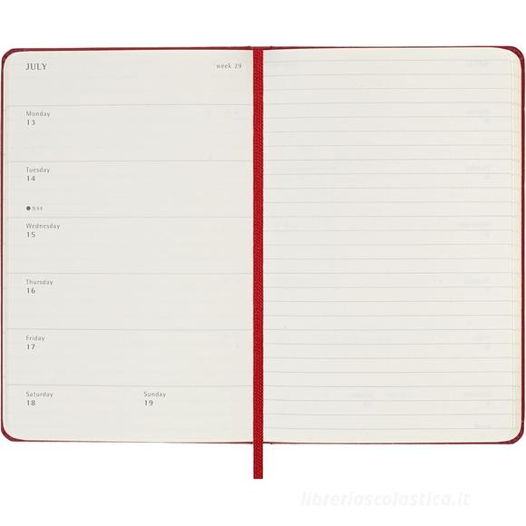 Moleskine 12 mesi - Agenda settimanale rosso scarlatto - Pocket copertina rigida 2026
