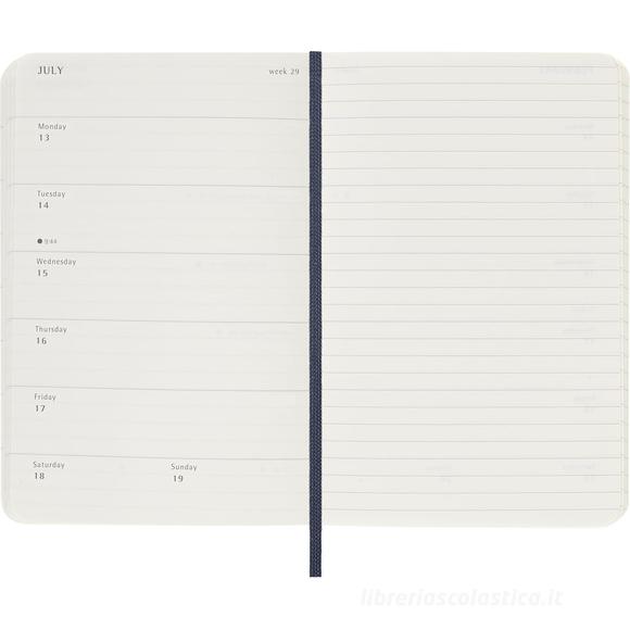 Moleskine 12 mesi - Agenda settimanale blu zaffiro - Pocket copertina morbida 2026