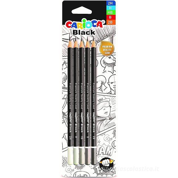 Confezione 4 matite in grafite HB con gomma: Matite e portamine di Carioca