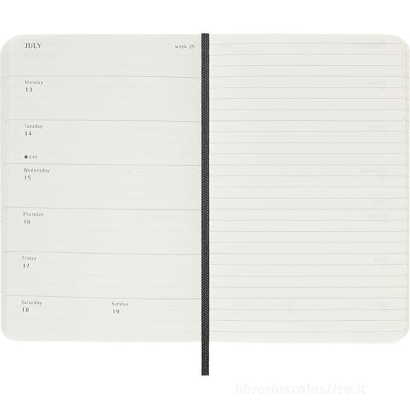 Moleskine 12 mesi - Agenda settimanale nero - Pocket copertina morbida 2026