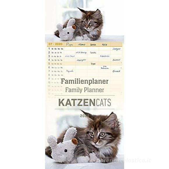Calendario 2020 Family Planner Cats 21x45 cm