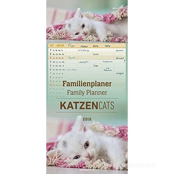 Calendario 2019 Family Planner Cats 21x45 cm