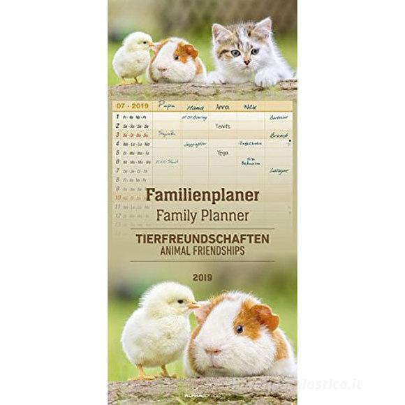 Calendario 2019 Family Planner Animal Friendships 21x45 cm