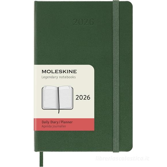 Moleskine 12 mesi - Agenda giornaliera verde mirto - Pocket copertina rigida 2026