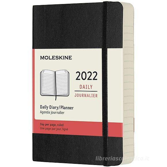 Moleskine 12 mesi - Agenda giornaliera nero - Pocket copertina morbida 2022
