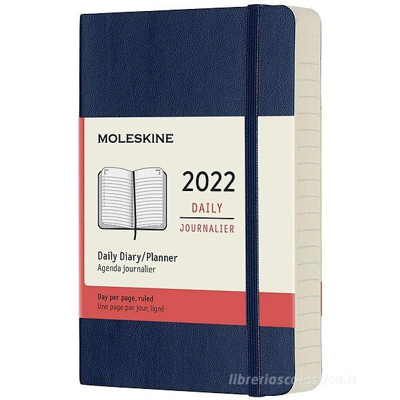 Moleskine 12 mesi - Agenda giornaliera blu zaffiro - Pocket copertina morbida 2022