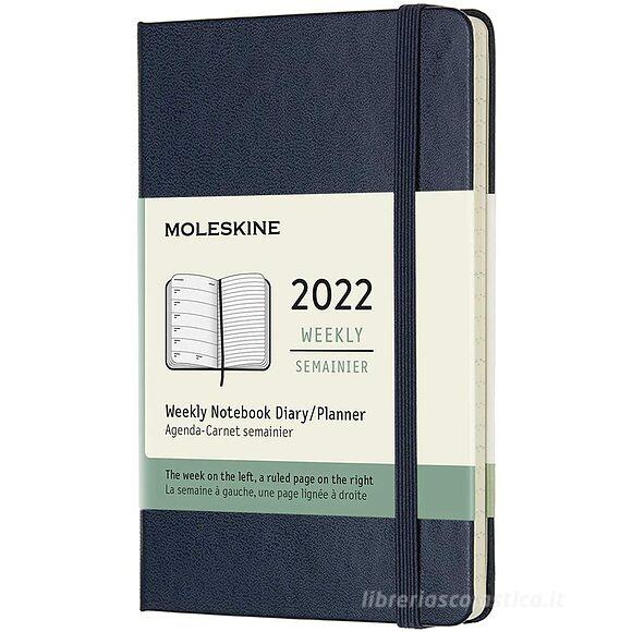 Moleskine 12 mesi - Agenda settimanale blu zaffiro - Pocket copertina rigida 2022