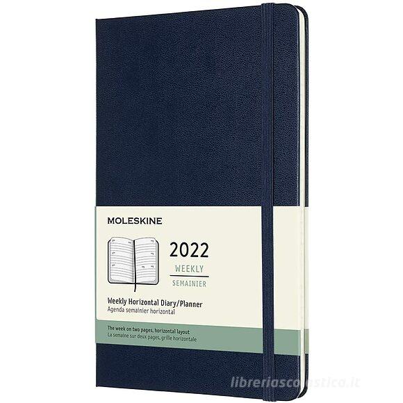 Moleskine 12 mesi - Agenda settimanale blu zaffiro - Large copertina rigida 2022