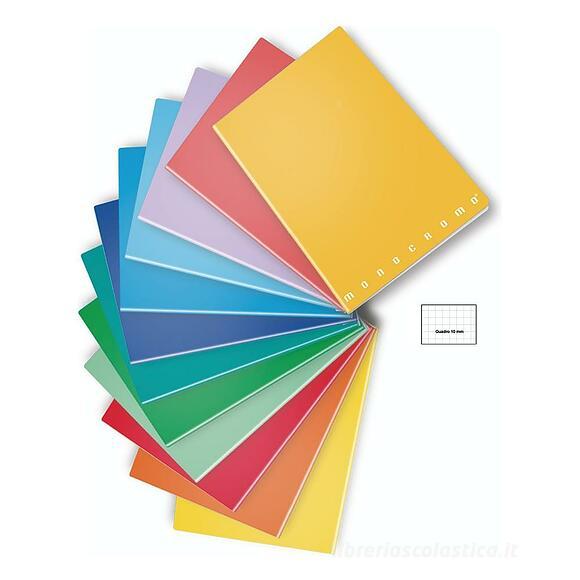 Quaderno Monocromo quadretti 1 cm formato A4 (colori assortiti) di