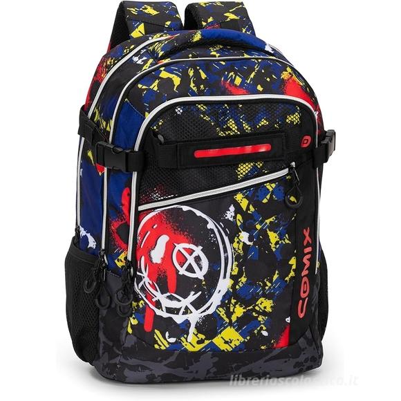 Zaino scuola organizzato 2 scomparti Comix WBS Skull