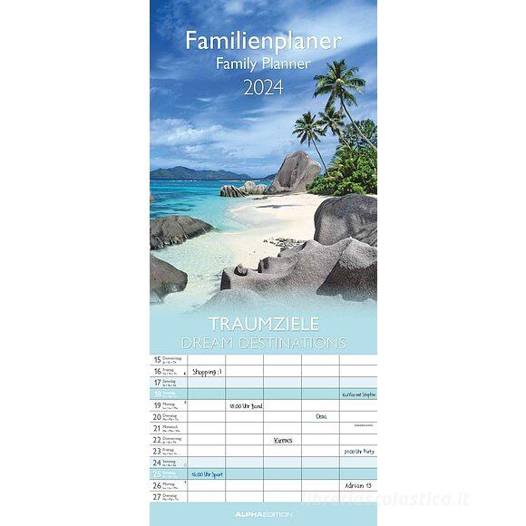 Calendario 2024 Family Planner Dream Destinations cm 19,5x45
