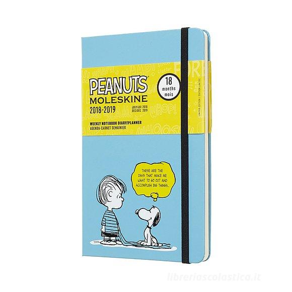 Moleskine 18 mesi - Agenda settimanale Limited Edition Peanuts azzurra - Large 2018-2019