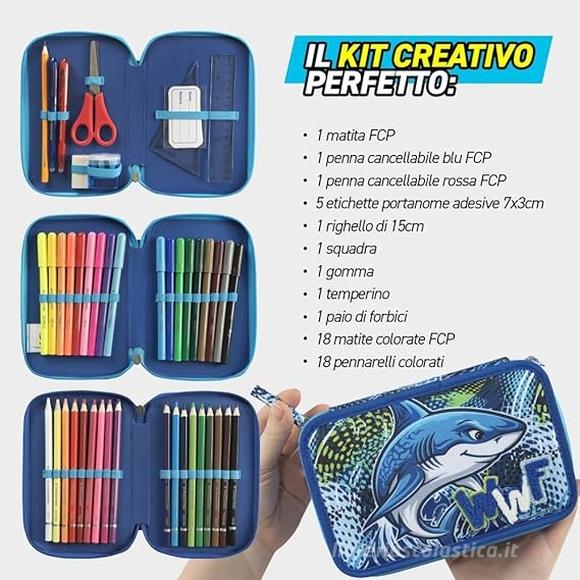 Astuccio 3 Zip WWF Squalo