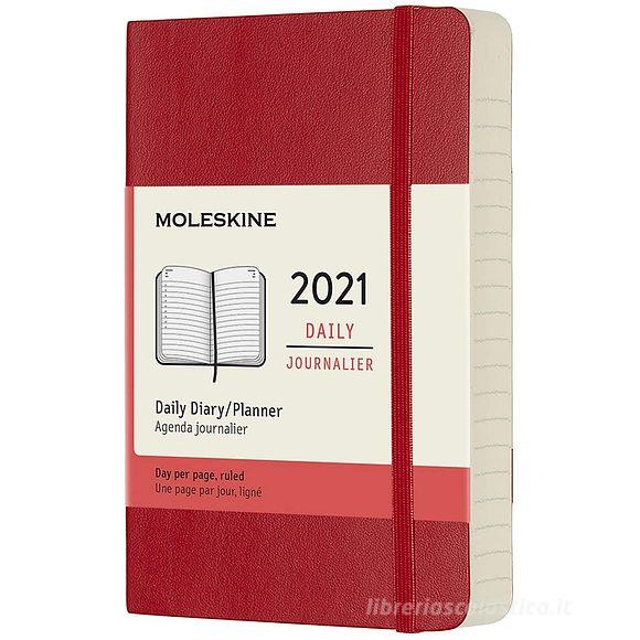 Moleskine 12 mesi - Agenda giornaliera rosso scarlatto - Pocket copertina morbida 2021