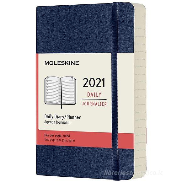 Moleskine 12 mesi - Agenda giornaliera blu zaffiro - Pocket copertina morbida 2021