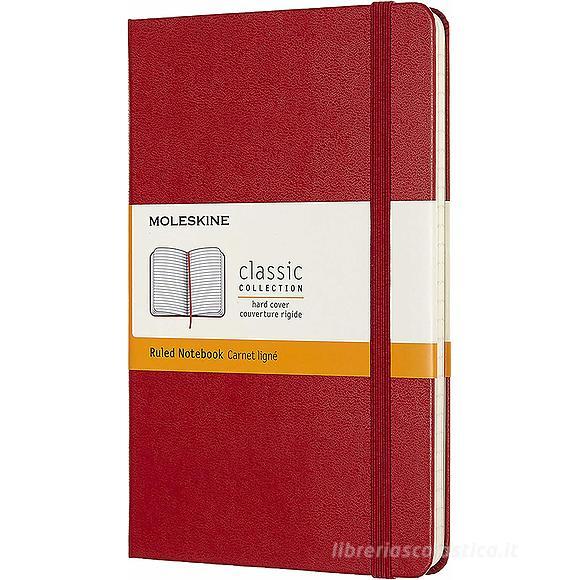 Moleskine - Taccuino Classic a righe rosso - Medium copertina rigida