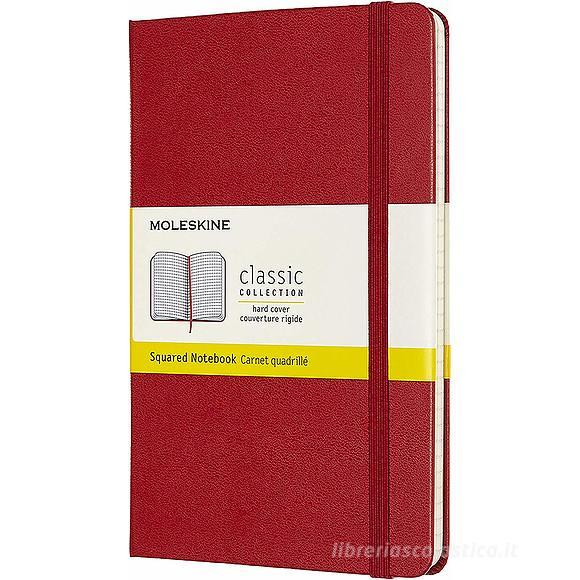 Moleskine - Taccuino Classic a quadri rosso - Medium copertina rigida
