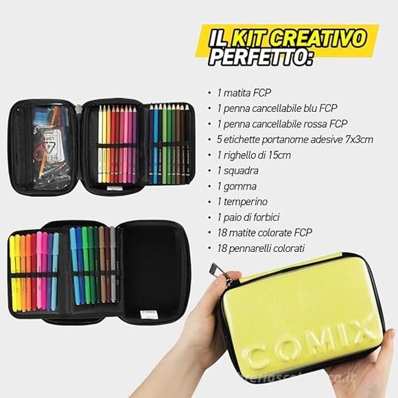 Astuccio corredo Maxi Zip Comix Glitter Giallo