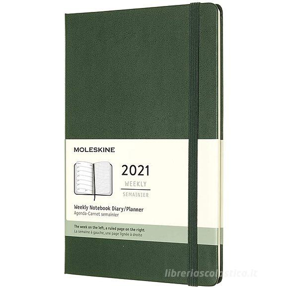 Moleskine 12 mesi - Agenda settimanale verde mirto - Large copertina rigida 2021