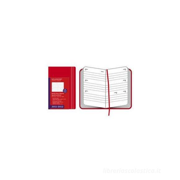 Moleskine 18 mesi - Weekly Diary - Pocket - Copertina rigida rossa 2011-2012 Dimensioni 9 x 14 cm