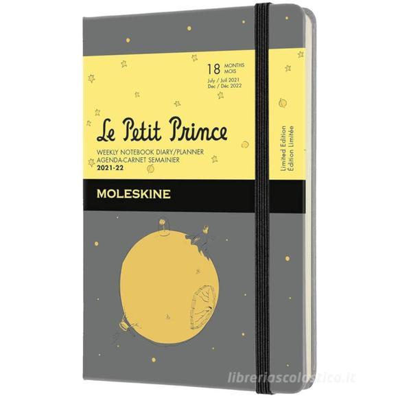 Moleskine 18 mesi - Agenda settimanale Limited Edition Il Piccolo Principe grigio ardesia - Pocket copertina rigida 2021-2022