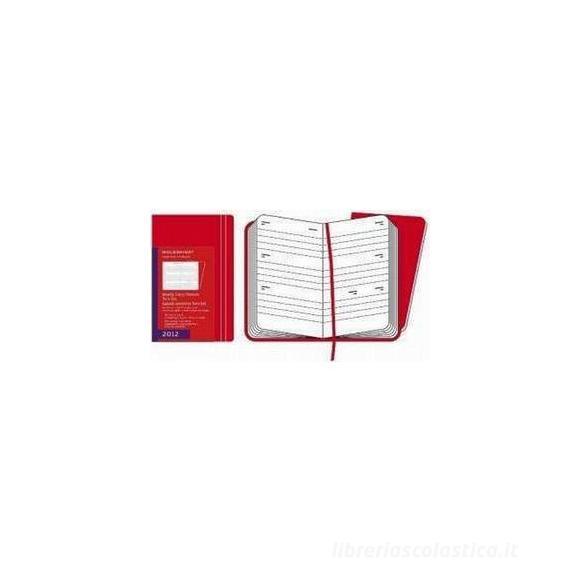 Moleskine 12 mesi - Twin Set Weekly Diary - Pocket - Copertina rigida rossa 2012 Dimensioni 9 x 14 cm