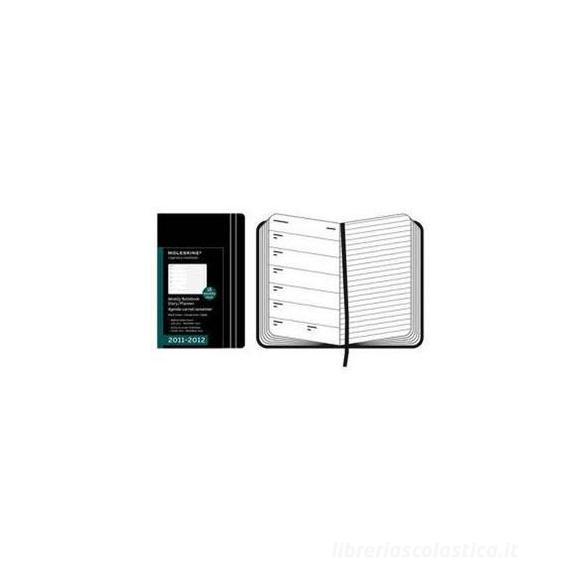 Moleskine 18 mesi - Weekly Notebook Diary - Pocket - Copertina rigida nera 2011-2012 Dimensioni 9 x 14 cm