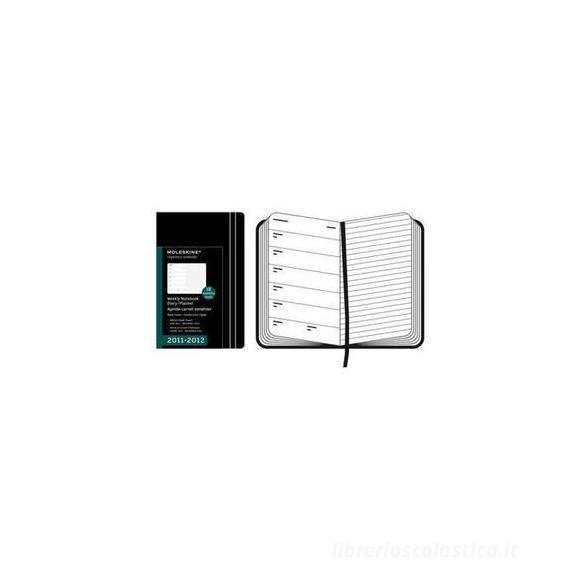 Moleskine 18 mesi - Weekly Notebook Diary - Copertina rigida nera 2011-2012 Dimensioni 13 x 21 cm