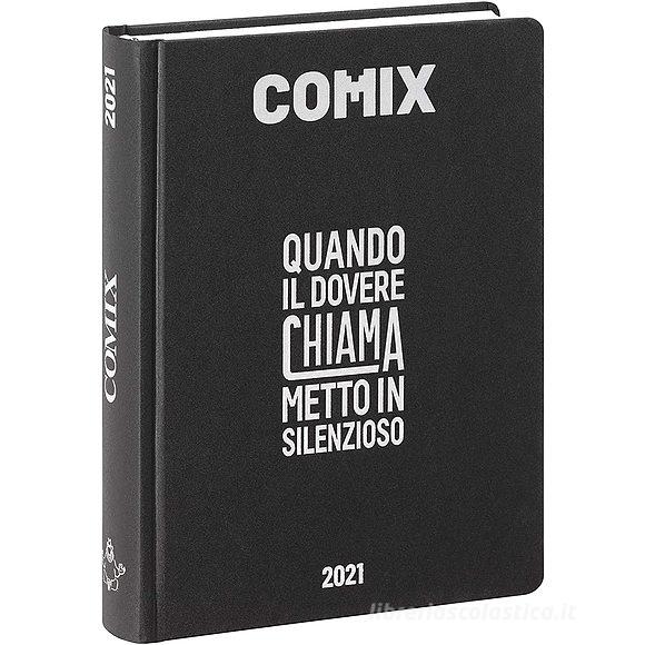 Comix 2020-2021. Diario agenda 16 mesi standard. Nero e argento