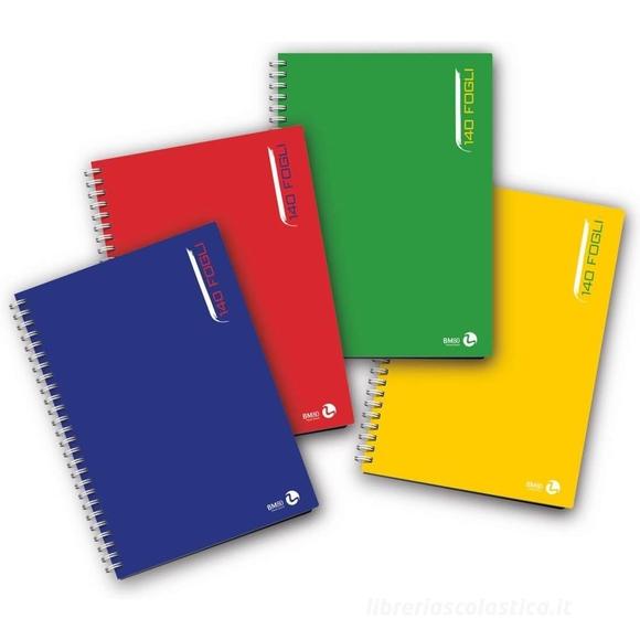 Maxi quaderno spiralato 140 fogli forati 80 gr quadretti 5 mm formato A4 (colori assortiti)