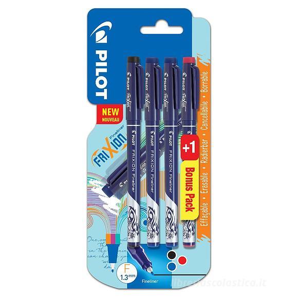 Confezione 4 penne cancellabili Frixion Fineliner 3 colori