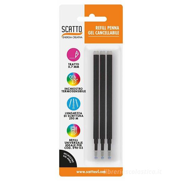 Blister 3 refill per penna a gel tratto 0,7 mm colore nero