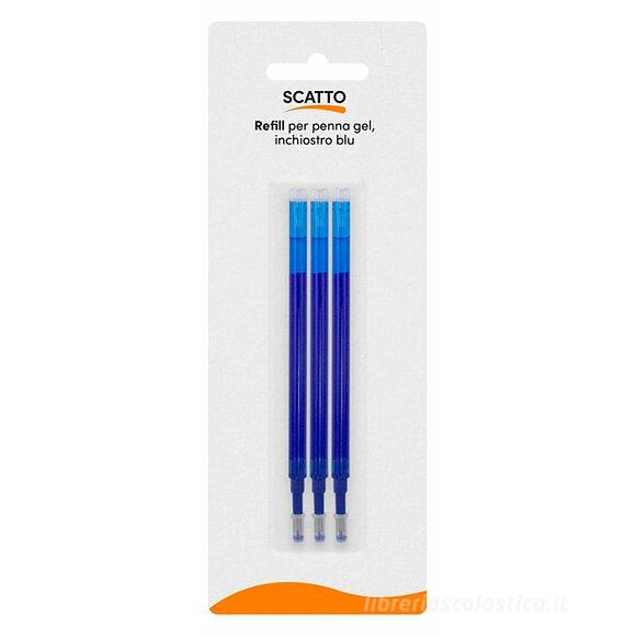 Blister 3 refill per penna a gel tratto 0,7 mm colore blu