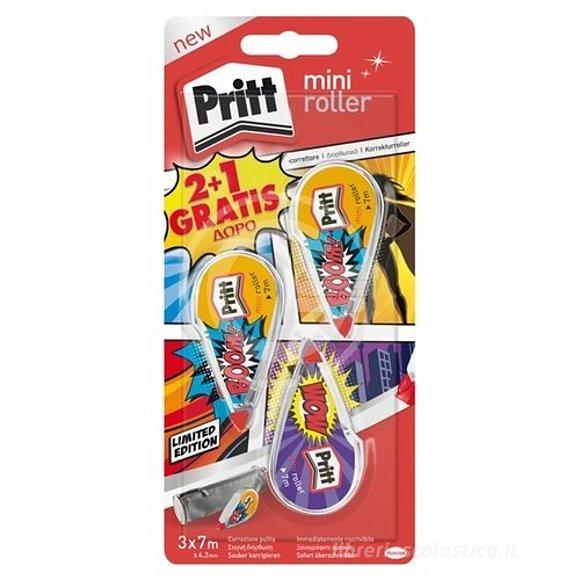 Confezione 3 correttori a nastro riscrivibile Pritt Mini Roller