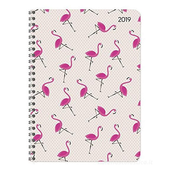 Agenda 2019 spiralata settimanale 12 mesi Ladytimer Flamingos