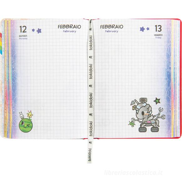 Tokidoki 2025-2026 diario datato 13 mesi rosso