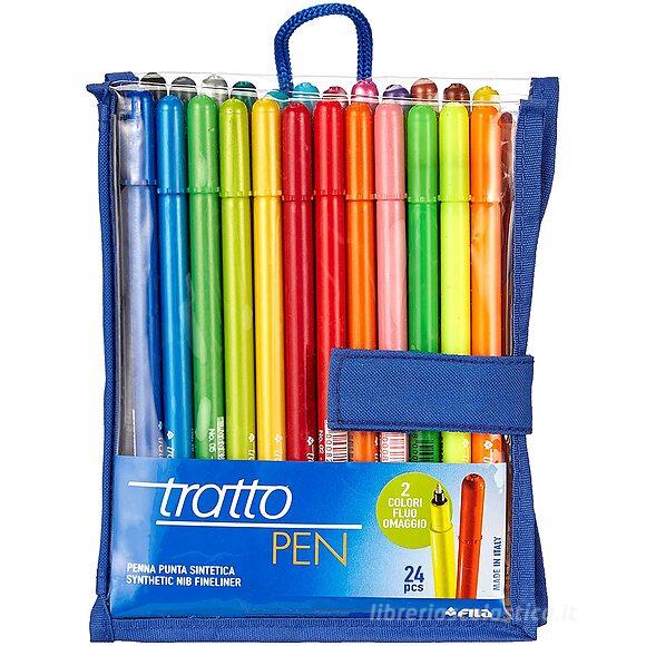 Confezione 24 penne Tratto Pen colorate