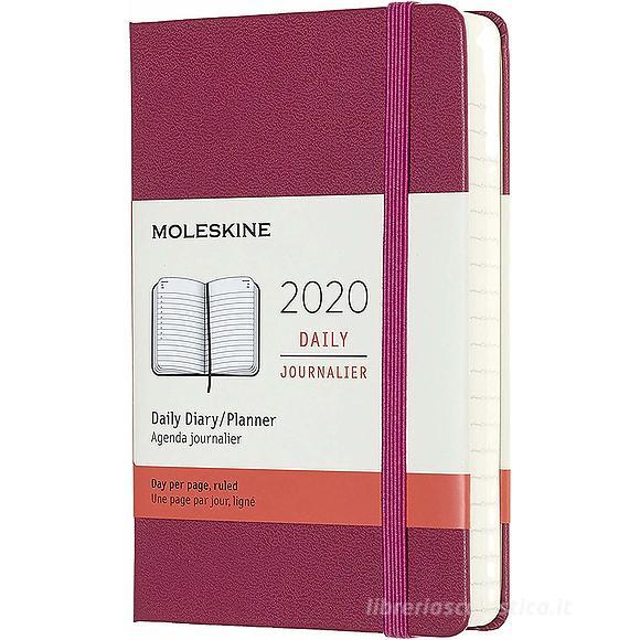 Moleskine 12 mesi - Agenda giornaliera rosa - Pocket copertina rigida 2020