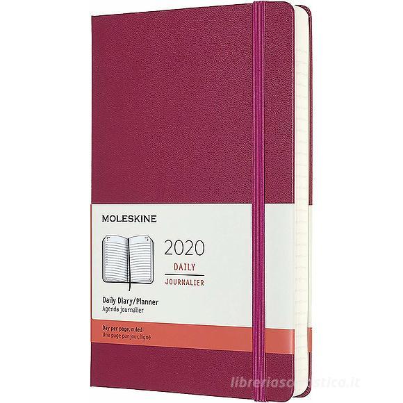 Moleskine 12 mesi - Agenda giornaliera rosa - Large copertina rigida 2020