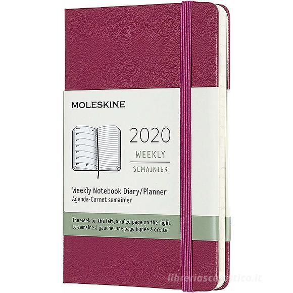 Moleskine 12 mesi - Agenda settimanale rosa - Pocket copertina rigida 2020