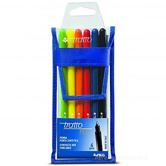 Confezione 6 penne Tratto Pen colorate