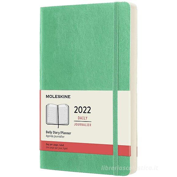 Moleskine 12 mesi - Agenda giornaliera verde ghiaccio - Large copertina morbida 2022