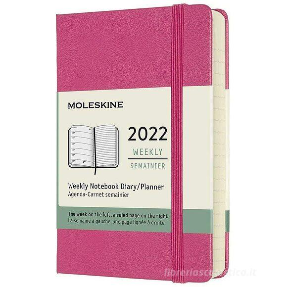 Moleskine 12 mesi - Agenda settimanale rosa bouganvillea - Pocket copertina rigida 2022