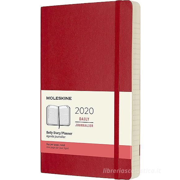 Moleskine 12 mesi - Agenda giornaliera rosso - Large copertina morbida 2020
