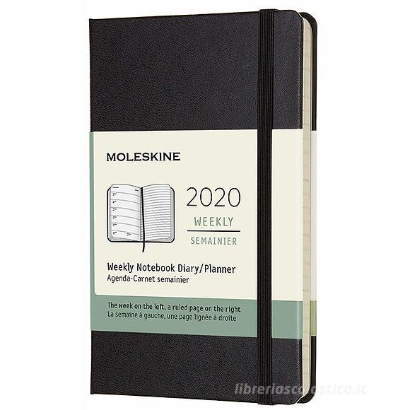Moleskine 12 mesi - Agenda settimanale nero - Pocket copertina rigida 2020