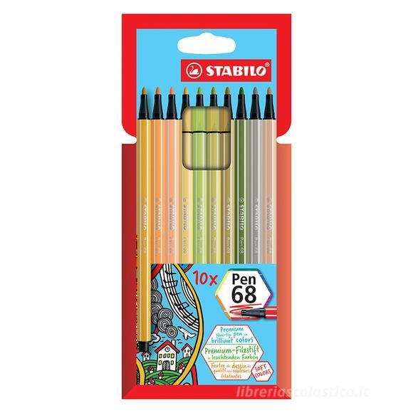  Pennarello Premium - STABILO Pen 68 - Astuccio da 10 Colori assortiti